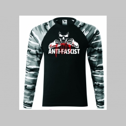 Antifascist pánske tričko (nie mikina!!) s dlhými rukávmi vo farbe " metro " čiernobiely maskáč gramáž 160 g/m2 materiál 100%bavlna